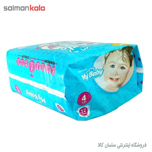 پوشک سایز ۴ بسته ۱۲ عددی مای بیبی
