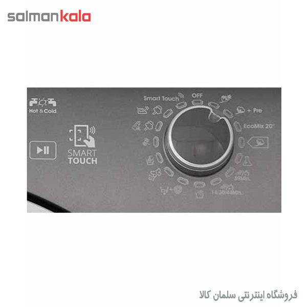 ماشین لباسشویی کندی 8 کیلویی مدل GVS-128 TC3R اینوکس درب اسموکی
