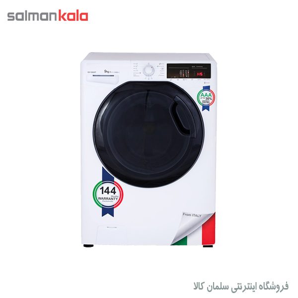 ماشين لباسشويی زيرووات اتومات درب اسموكی 9 كيلو مدل OZ-1393 WT