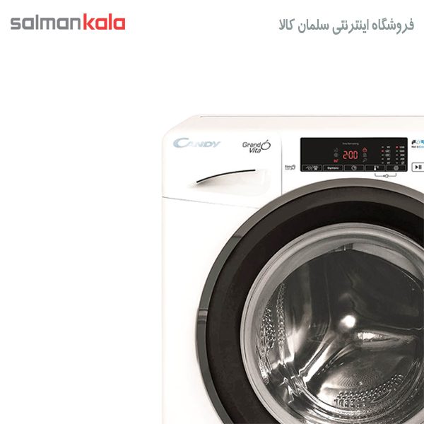 ماشین لباسشویی اتومات کندی 8کیلویی مدل GVS128TC3 درب اسموکی