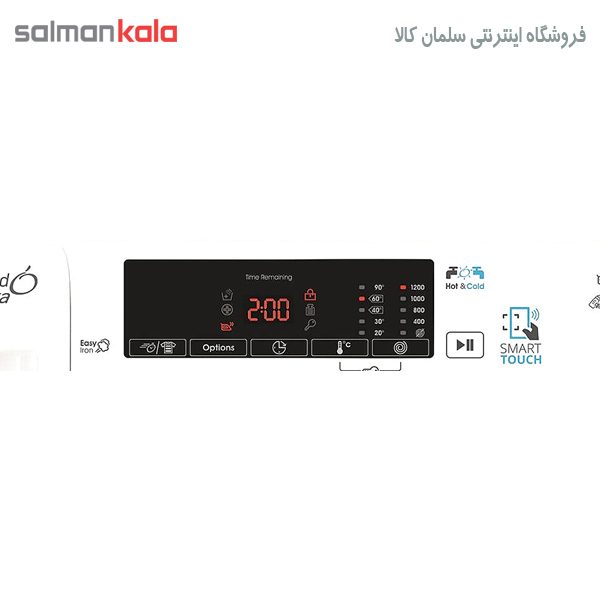 ماشین لباسشویی اتومات کندی 8کیلویی مدل GVS128TC3 درب اسموکی