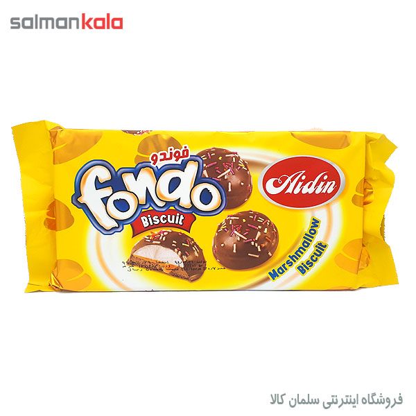 بیسکویت فوندو با مغز مارشمالو و روکش شکلاتی آیدین ۱۳۵ گرم