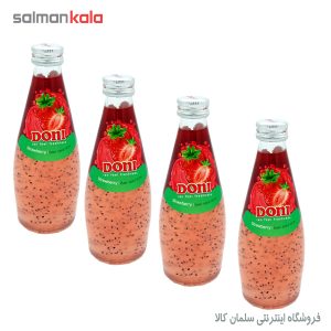 نوشيدنی تخم ريحان با طعم توت فرنگی دونيران